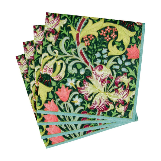 Servilletas Cocktail de papel diseño Forest golden lily