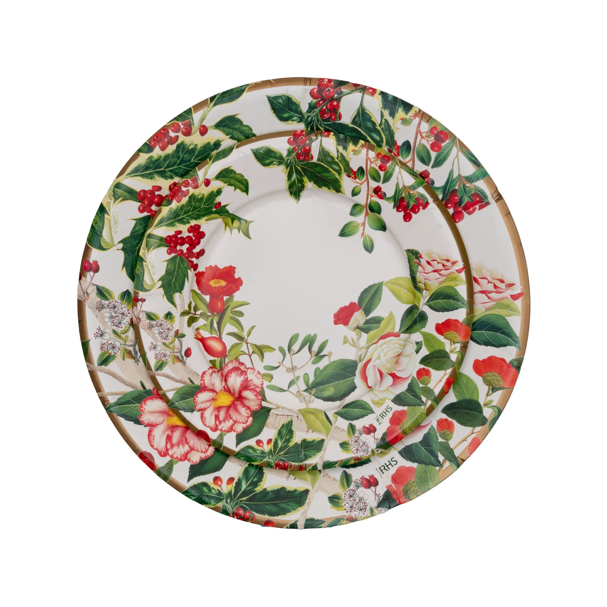 Platos de cartón de postre diseño Christmas Chinoiserie