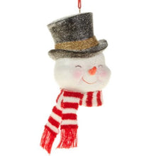 Cargar imagen en el visor de la galería, Adorno en forma de muñeco de nieve con sombrero de copa