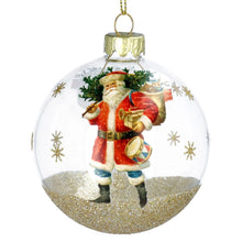 Cargar imagen en el visor de la galería, Bola con imagen de Santa y purpurina