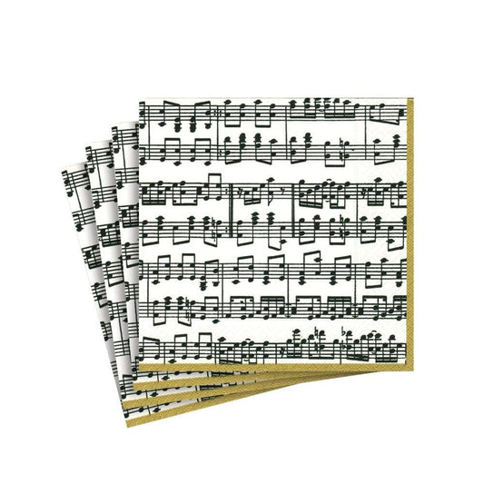 Servilletas Cocktail de papel diseño notas de música