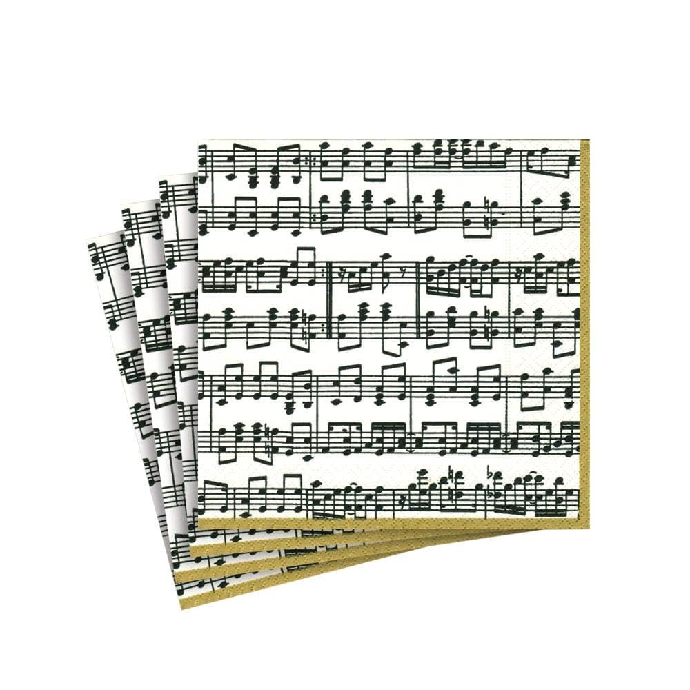 Servilletas almuerzo de papel diseño notas de música