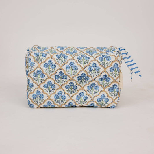 Neceser de Algodón Orgánico Trellis Indigo azul