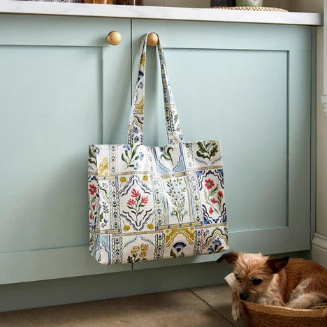Bolsa mediana plastificada diseño "Boho Flowers"