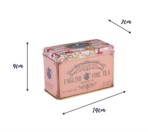 Cajas de lata con bolsas de té vintage floral rosa