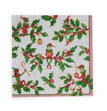 Cargar imagen en el visor de la galería, Servilletas almuerzo de papel diseño Jingle Elves