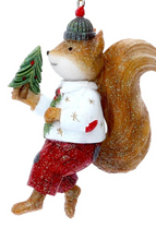 Cargar imagen en el visor de la galería, Set de 2 Adornos Colgantes "Mr. & Mrs. Squirrel"