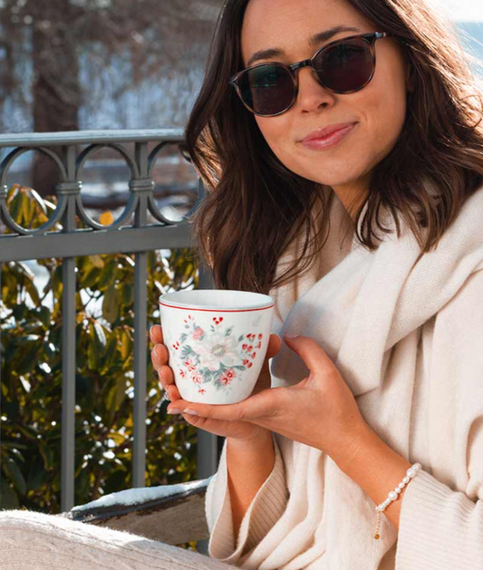 Vaso de Café sin Asa GreenGate - Colección Abelone White