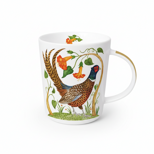 La taza diseño de faisán principesco