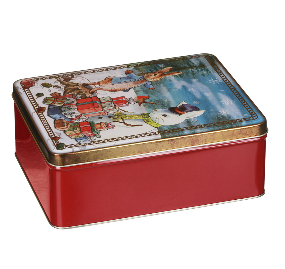 Caja Rectangular grande de Metal Peter Rabbit Christmas