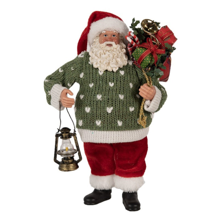 Figura de Santa Claus con farol