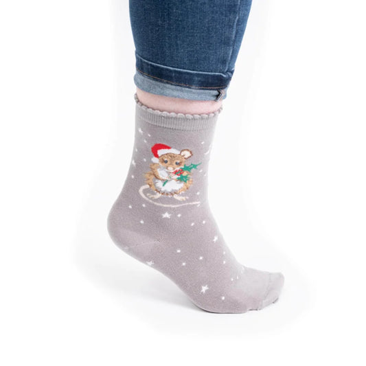 Calcetines mujer ratón de navidad