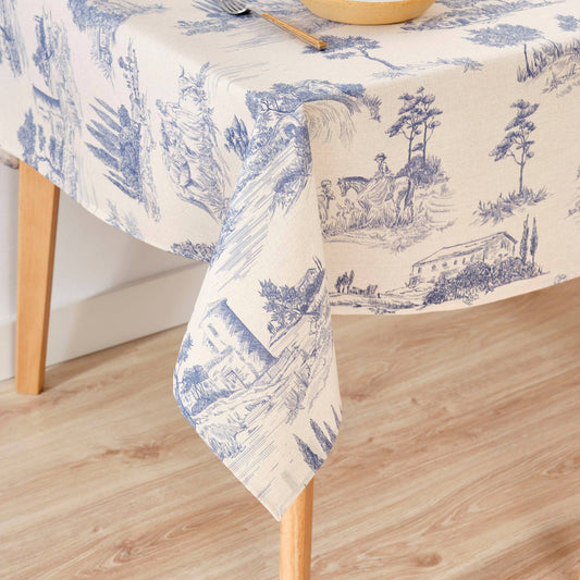 Mantel Resinado Antimanchas toil azul