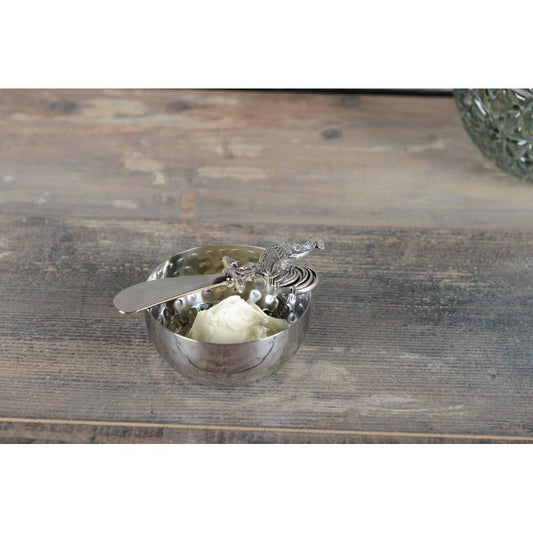 Set de 2 untadores con diseño de gallo plateado