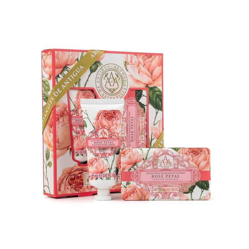 Set de regalo crema y jabon aroma pétalos de Rosa