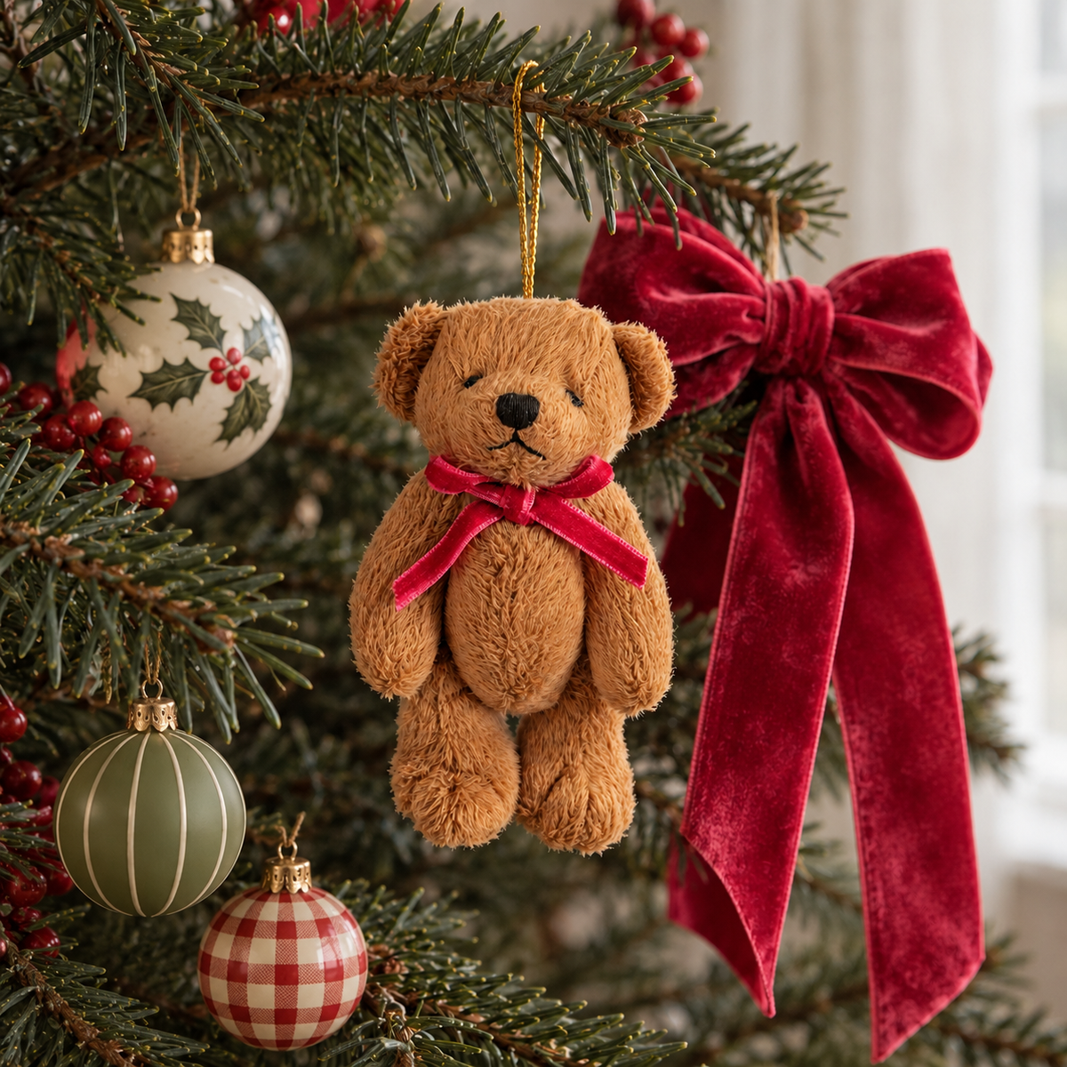 Adorno de Osito Teddy de Peluche 11cm