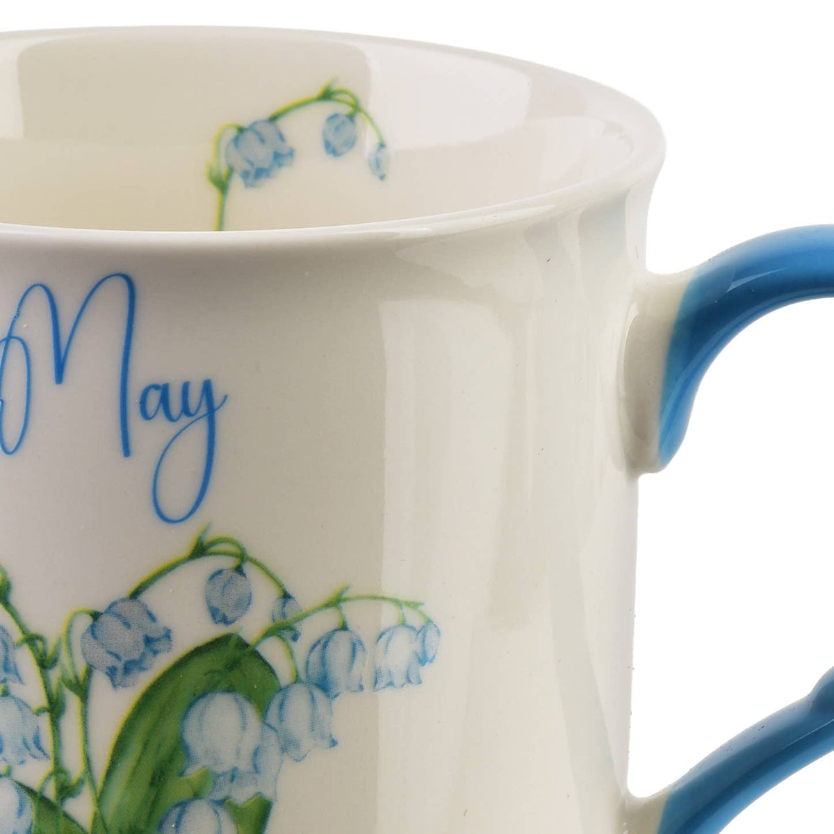 Taza azul de porcelana, mes de mayo
