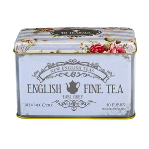Cajas de lata con bolsas de té vintage floral azul
