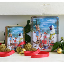 Cargar imagen en el visor de la galería, Caja Rectangular pequeña de Metal  Peter Rabbit Christmas