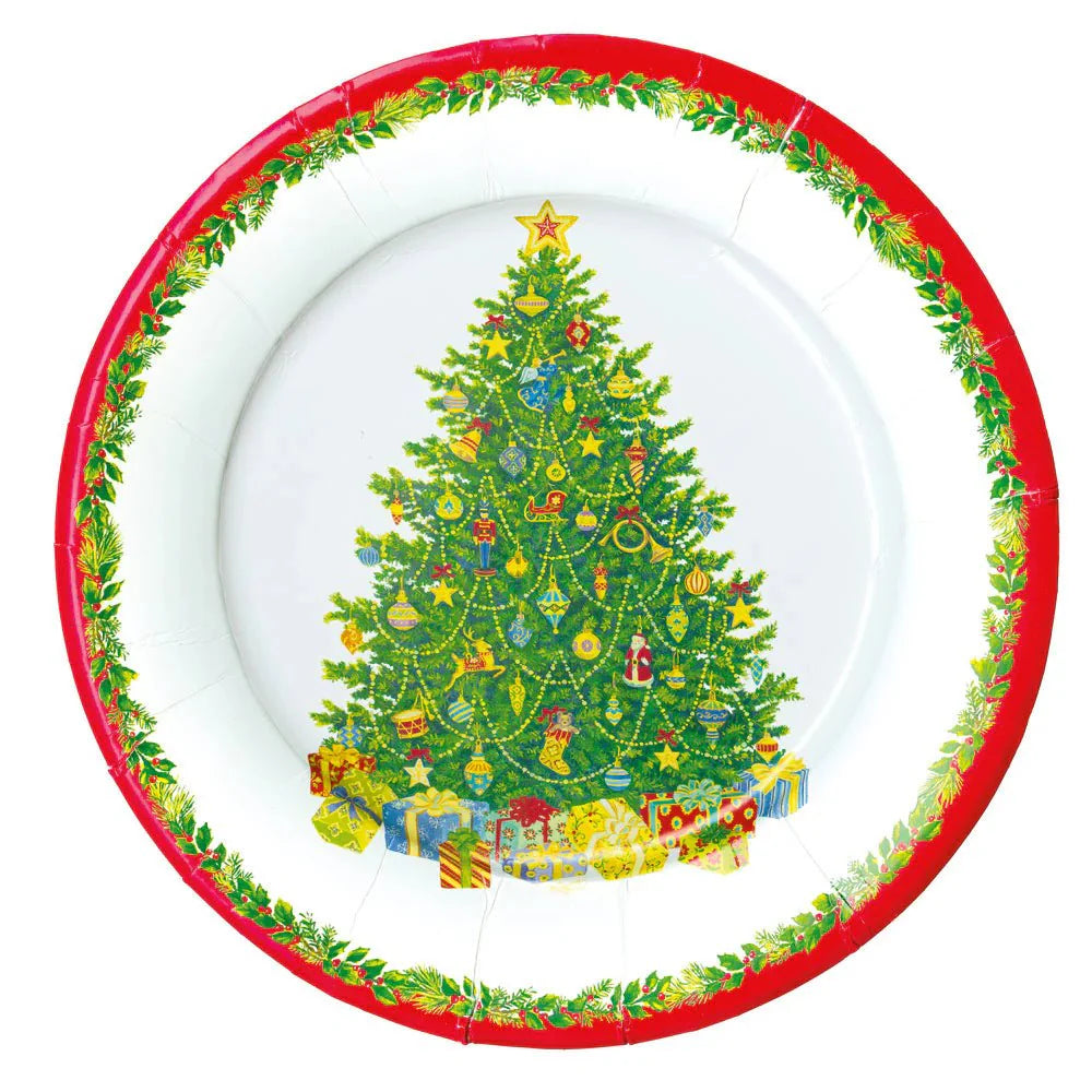 Platos de cartón de postre diseño Christmas Tree