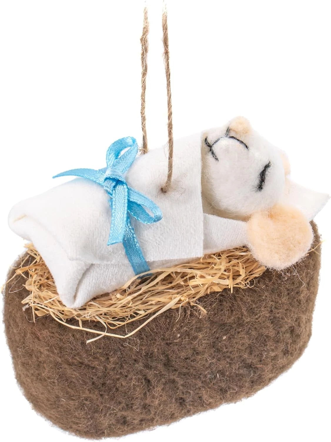 Set de 3 Adornos de Fieltro: Natividad de Ratoncito