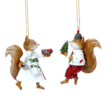 Cargar imagen en el visor de la galería, Set de 2 Adornos Colgantes "Mr. & Mrs. Squirrel"
