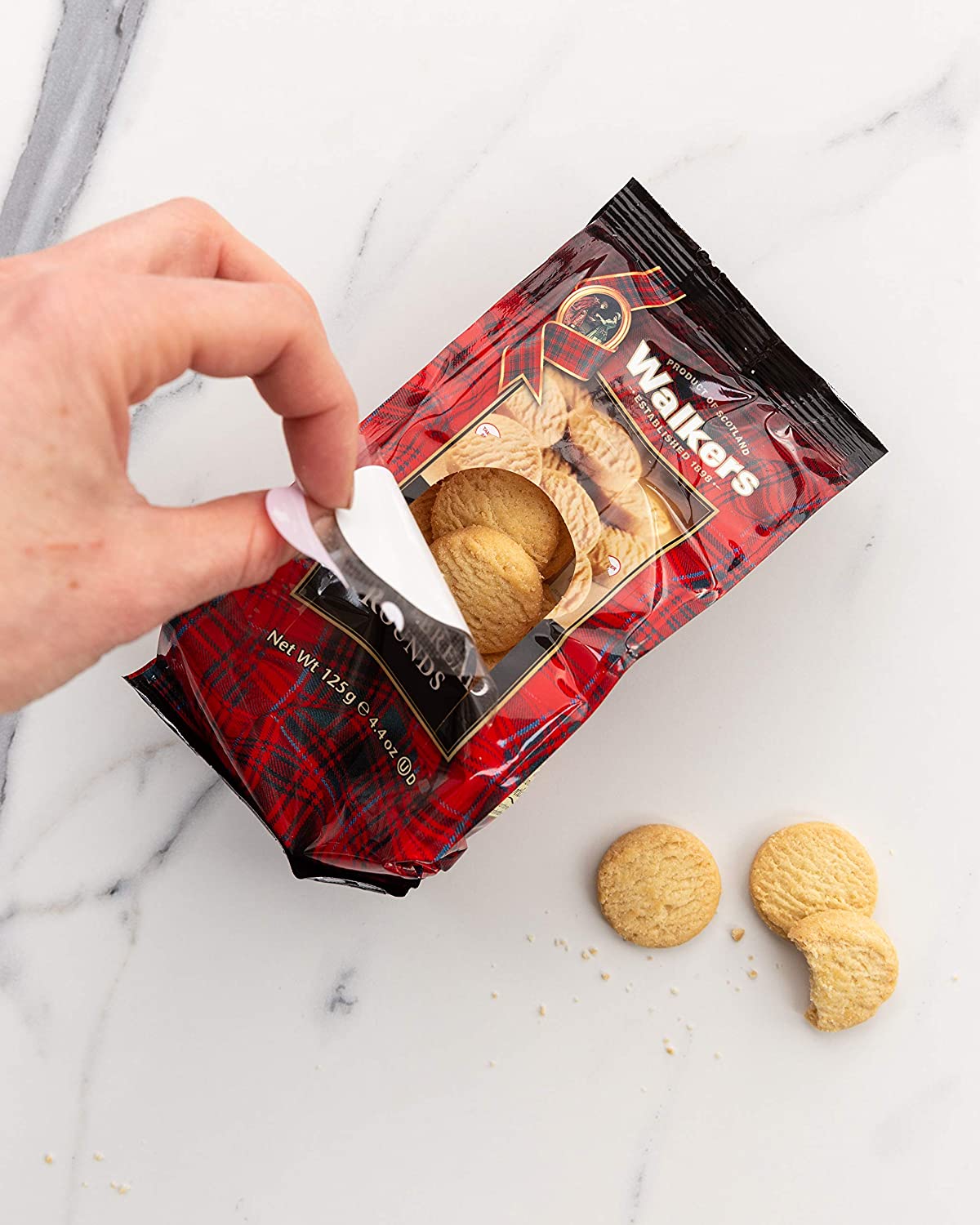 Bolsa con mini "shortbread redondas" de Walkers