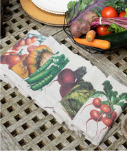 Cargar imagen en el visor de la galería, Set de seis servilletas de lino con diseño de verduras