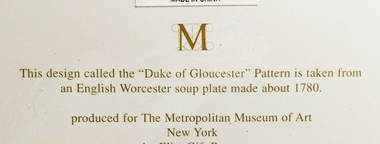 Plato de lata "Duke of Gloucester"