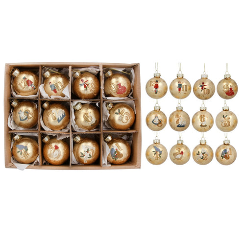 Set decorativo de 12 bolas 
