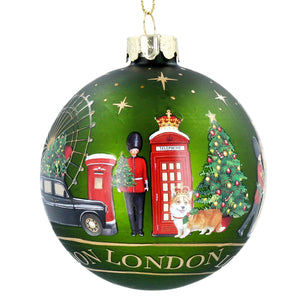 Bola de Navidad de Cristal con Escena de Londres