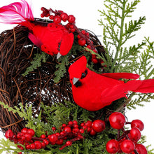 Cargar imagen en el visor de la galería, Adorno de nido con Cardenales rojos