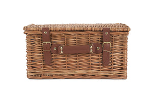 Cesta de pic nic para 4 personas en mimbre y tweed