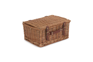 Cesta de pic nic para 4 personas en mimbre y tweed