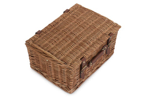 Cesta de pic nic para 4 personas en mimbre y tweed