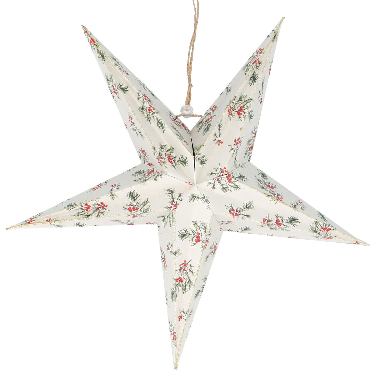 Estrella de Navidad plegable con acebo