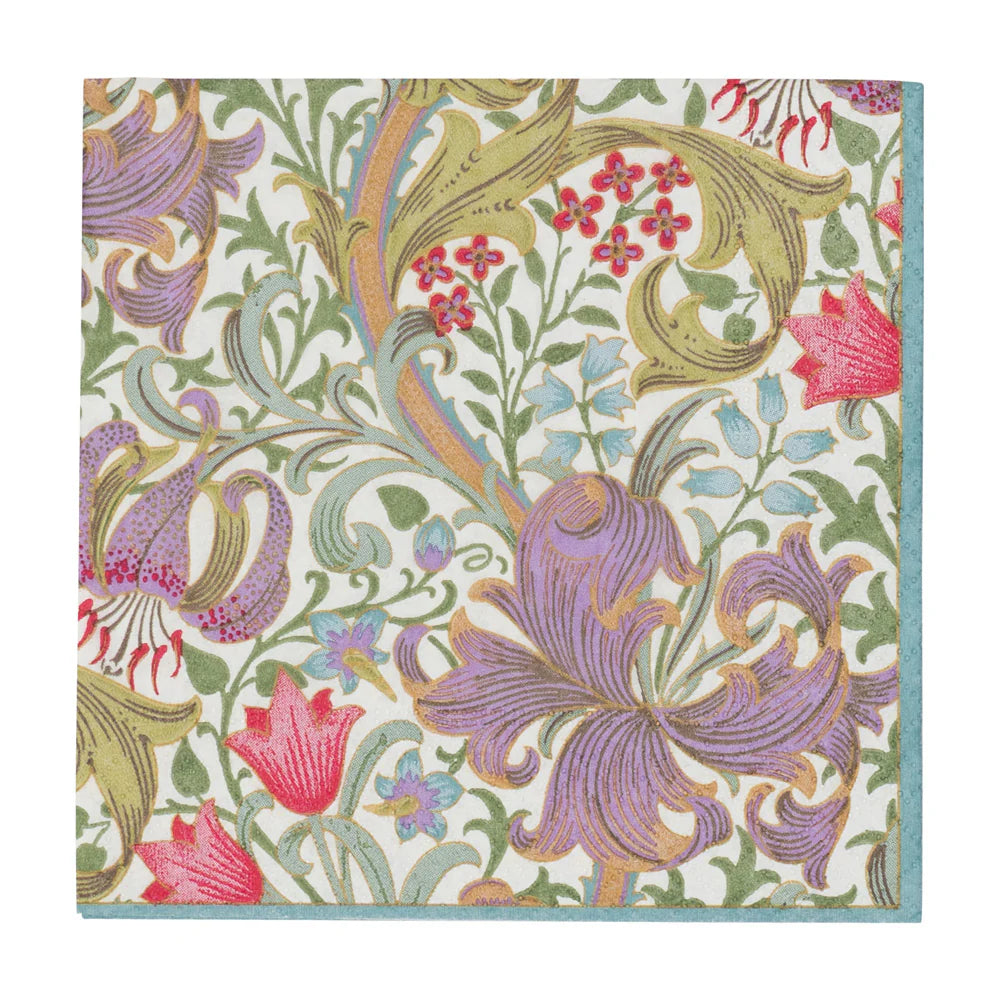 Servilletas almuerzo de papel Ivory Golden Lily