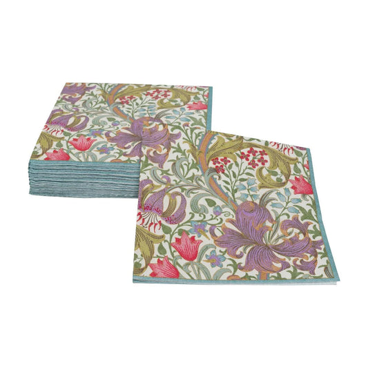 Servilletas cocktail de papel Ivory Golden Lily