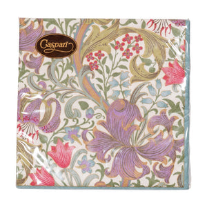 Servilletas cocktail de papel Ivory Golden Lily