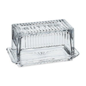 Mantequillero de cristal rectangular
