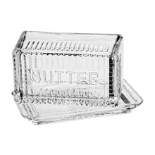 Cargar imagen en el visor de la galería, Mantequillero de cristal rectangular