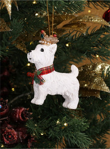 Adorno para el árbol de Westie con corona