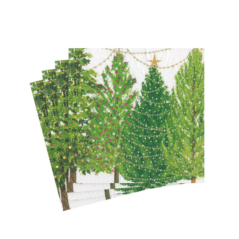 Servilletas de Cóctail Arboles de navidad con luces