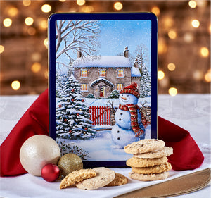 Lata de galletas navideñas Snowy Cottage de 300 g