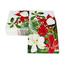 Cargar imagen en el visor de la galería, Servilletas de papel alargadas flores de navidad