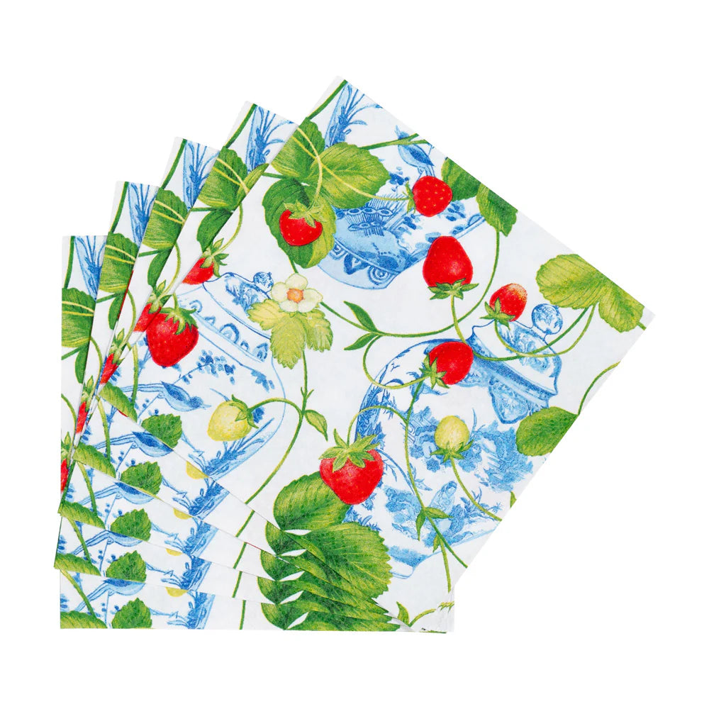 Servilletas almuerzo de papel diseño Fresas y nata