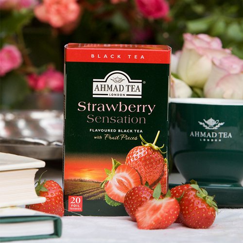 Té negro con fresas