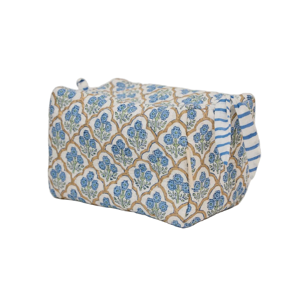 Neceser de Algodón Orgánico  Trellis Indigo azul