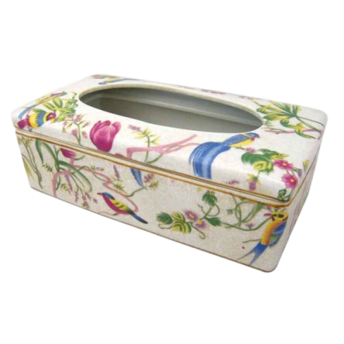 Caja de cerámica diseño pájaros para pañuelos