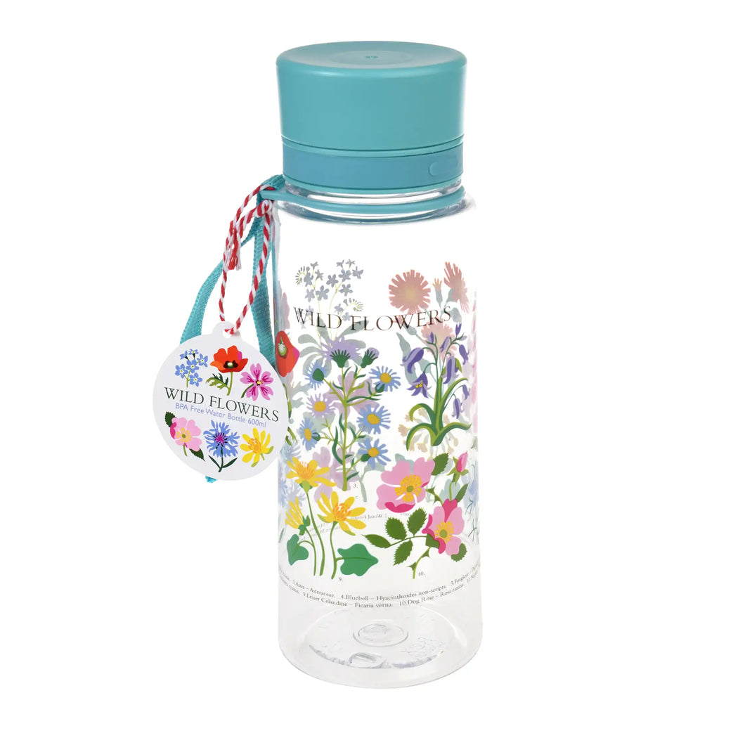 Botella de agua diseño flores
